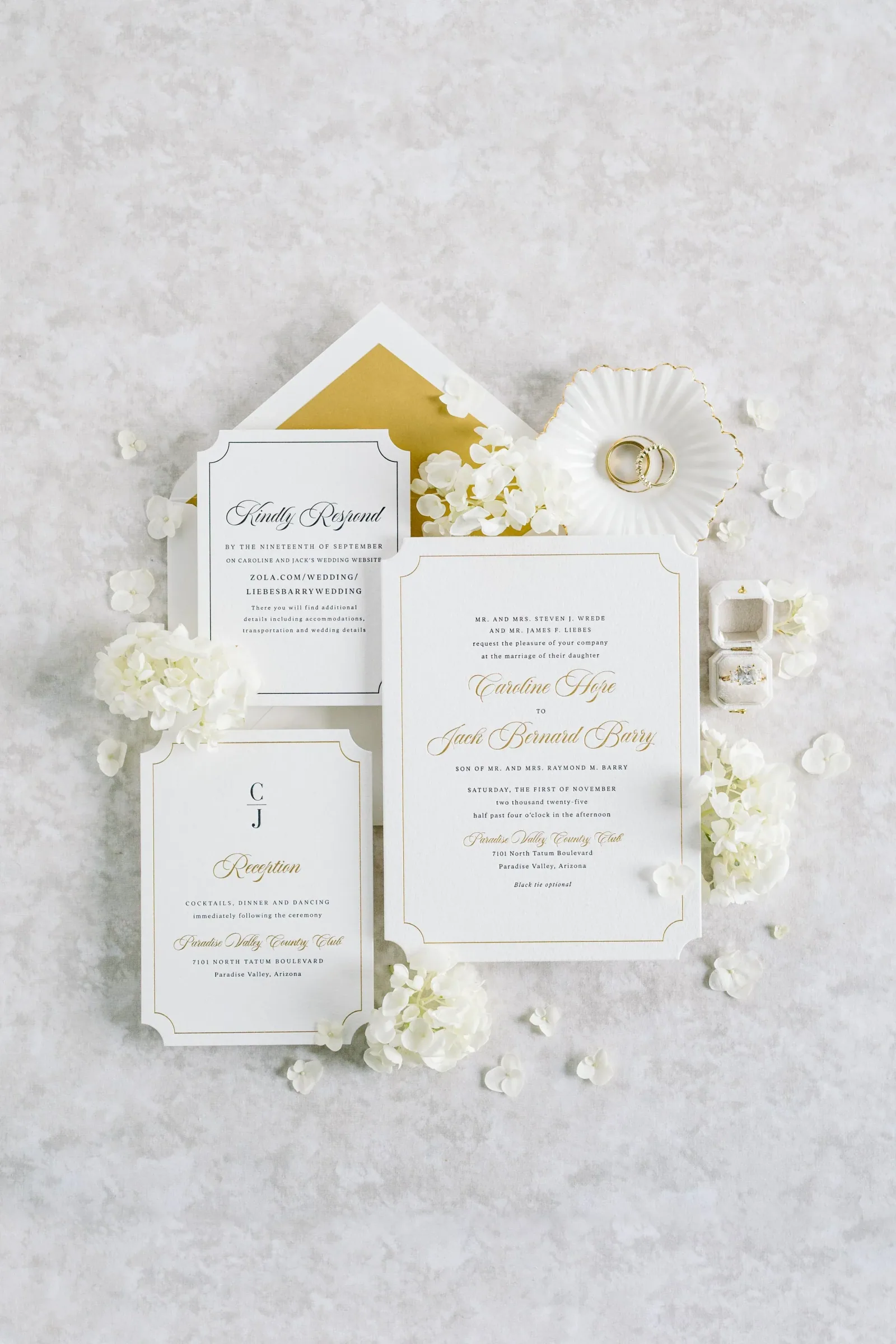 Gold on white — close detail